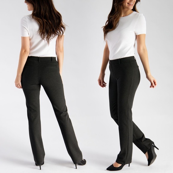 Betabrand Dress Pant Yoga Pants Straight-Leg Classic in Charcoal Size Medium - Picture 1 of 15